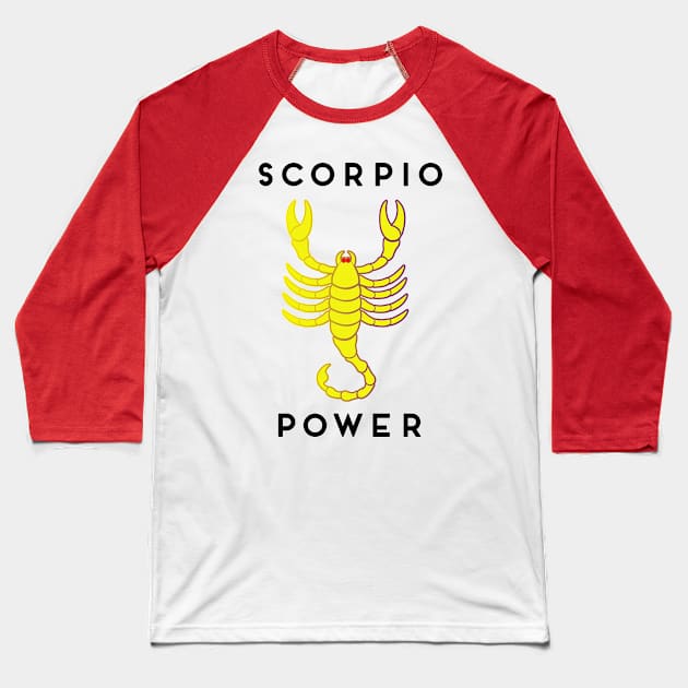 Scorpio Power Baseball T-Shirt by DesigningJudy